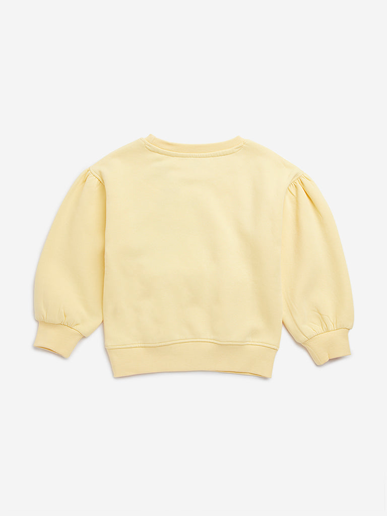 HOP Kids Yellow Floral-Applique Sweatshirt