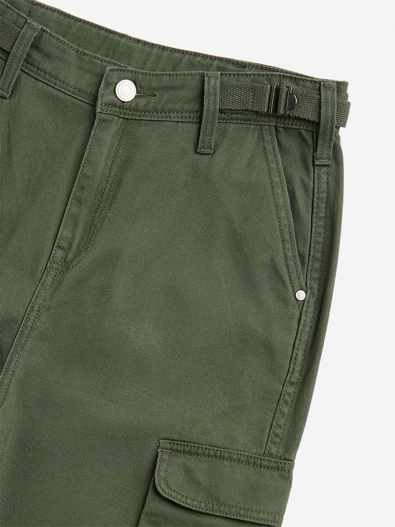 Y&F Kids Olive High-Rise Cotton Pants