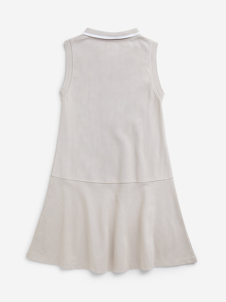 Y&F Kids Beige Skater Cotton Dress