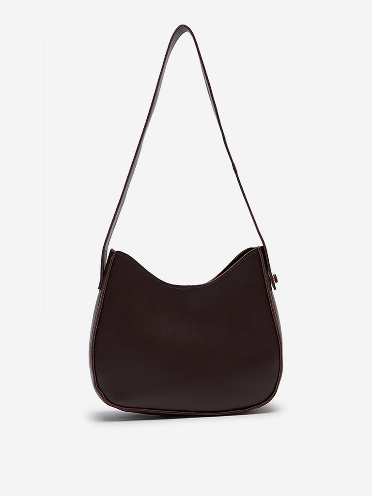 Westside Brown Solid Shoulder Bag