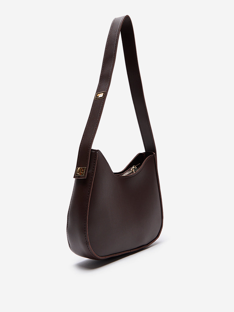 Westside Brown Solid Shoulder Bag