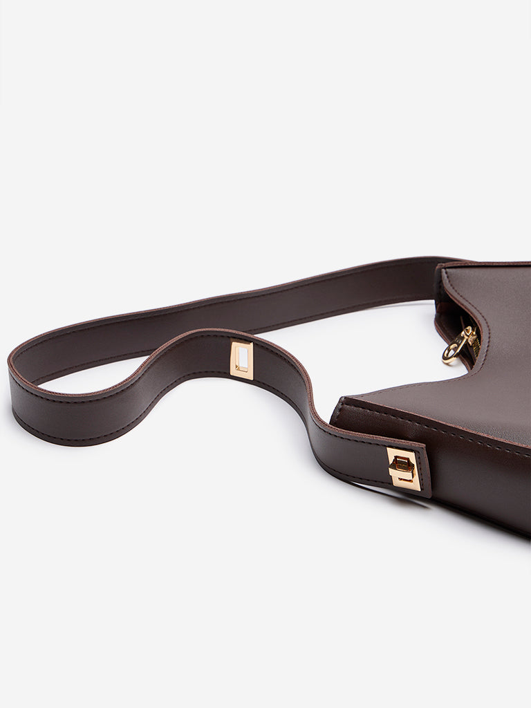 Westside Brown Solid Shoulder Bag