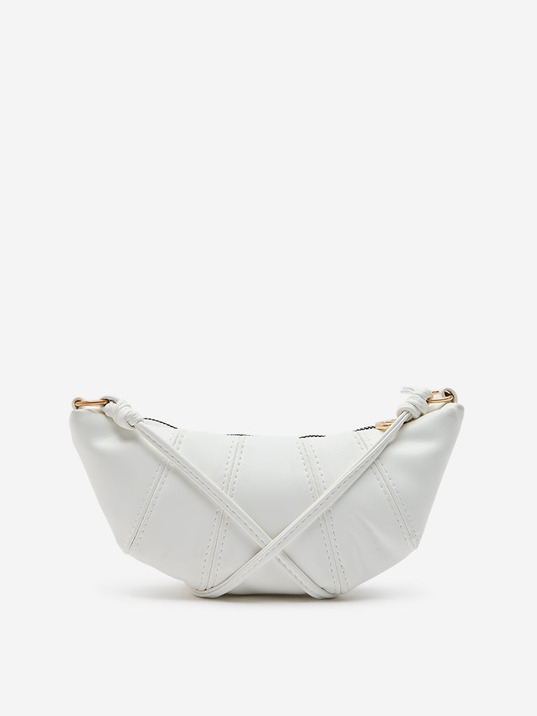 Westside White Croissant Sling Bag