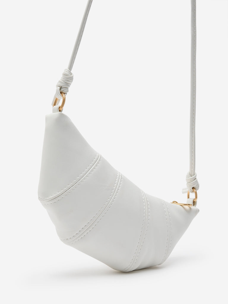 Westside White Croissant Sling Bag