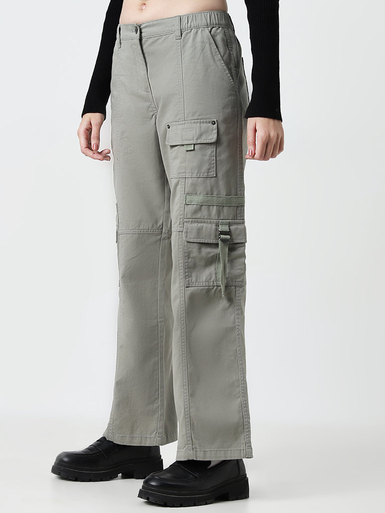 Nuon Sage Cargo-Style Straight-Fit Mid-Rise Jeans