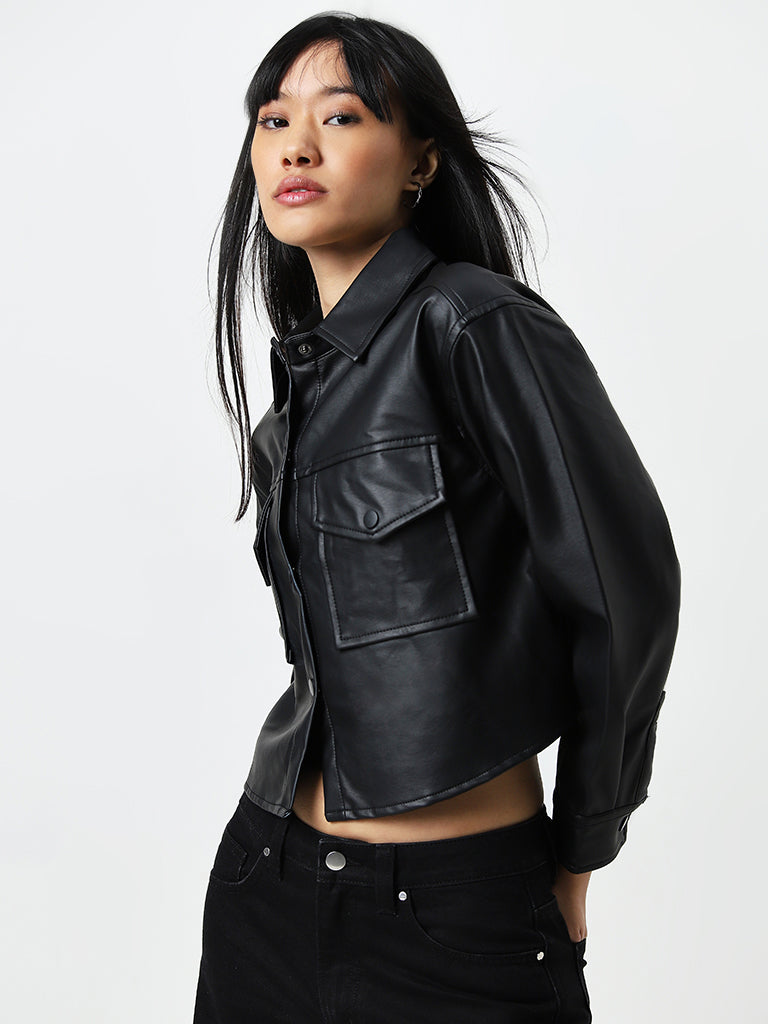 Nuon Black Faux Leather Jacket