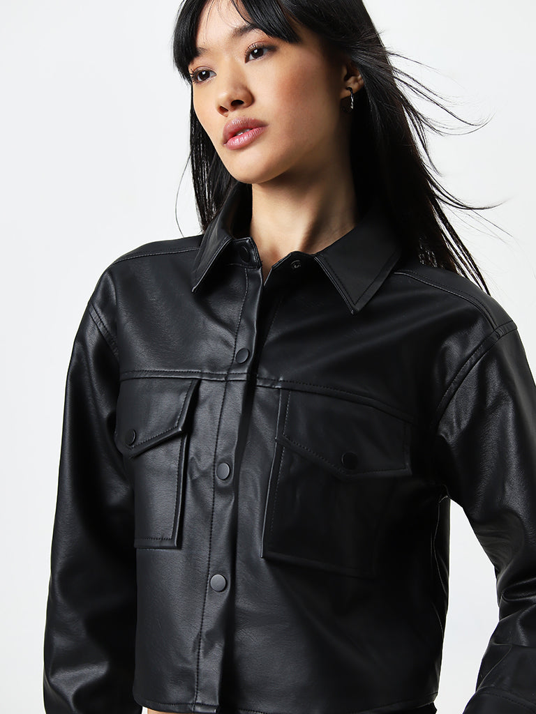 Nuon Black Faux Leather Jacket