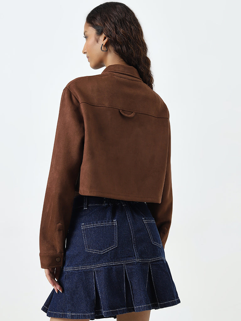 Nuon Tan Faux Suede Jacket