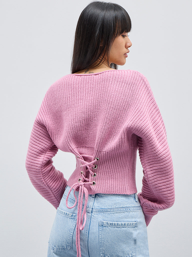 Nuon Pink Knitted Sweater