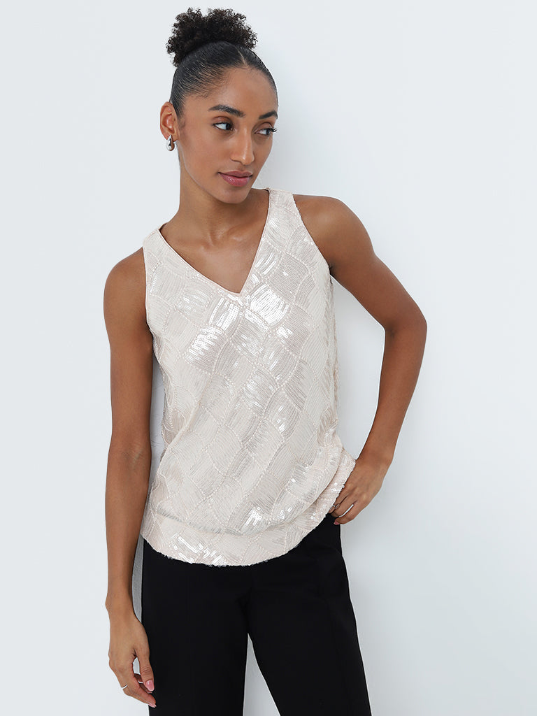 Wardrobe Beige Embellished Top