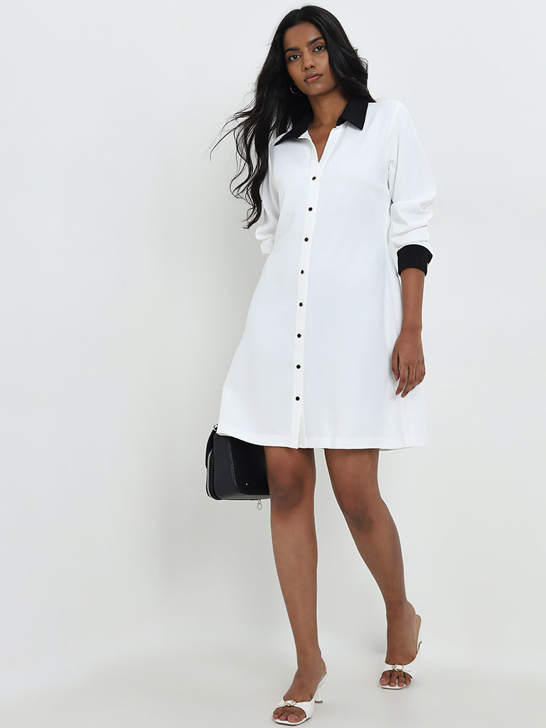 Wardrobe Ivory A-Line Shirt Dress