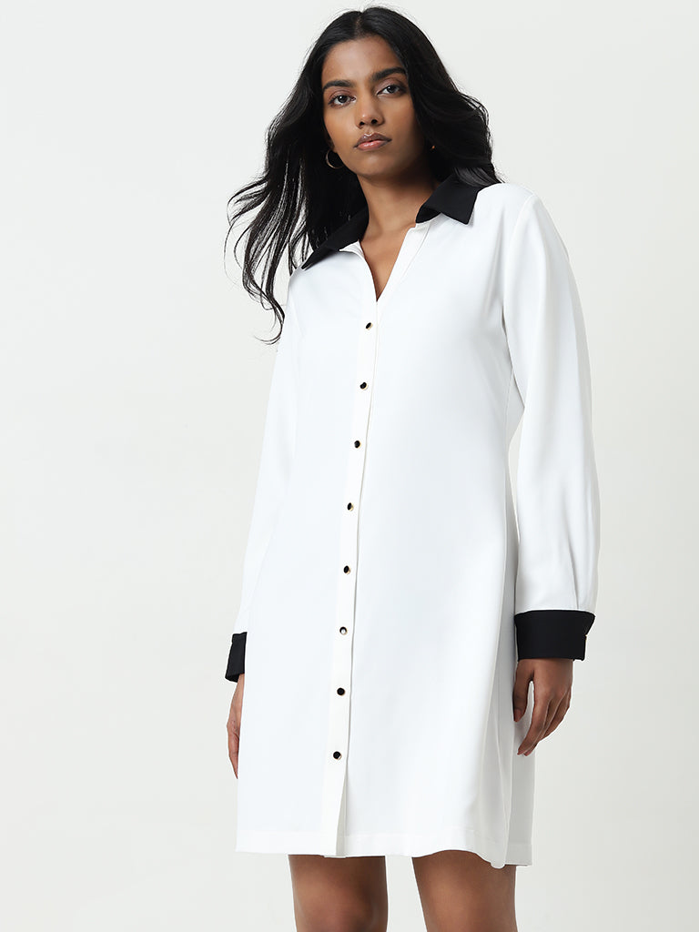 Wardrobe Ivory A-Line Shirt Dress