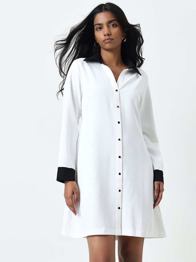 Wardrobe Ivory A-Line Shirt Dress