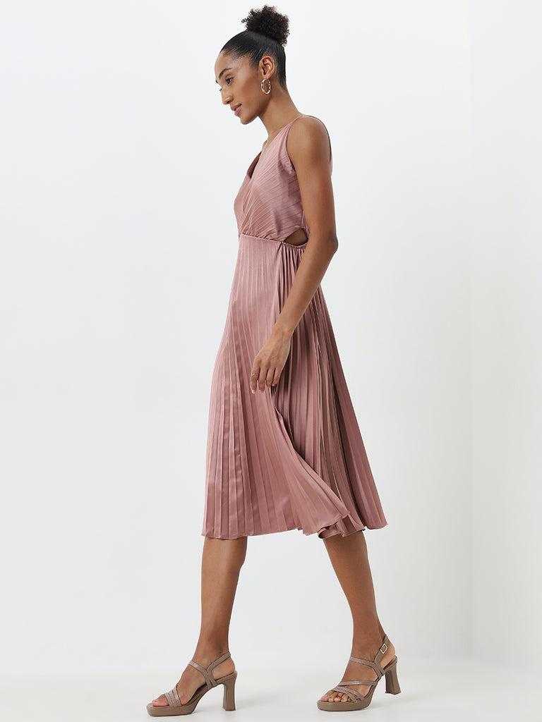 Wardrobe Dusty Pink Cut-Out Detailed A-Line Dress