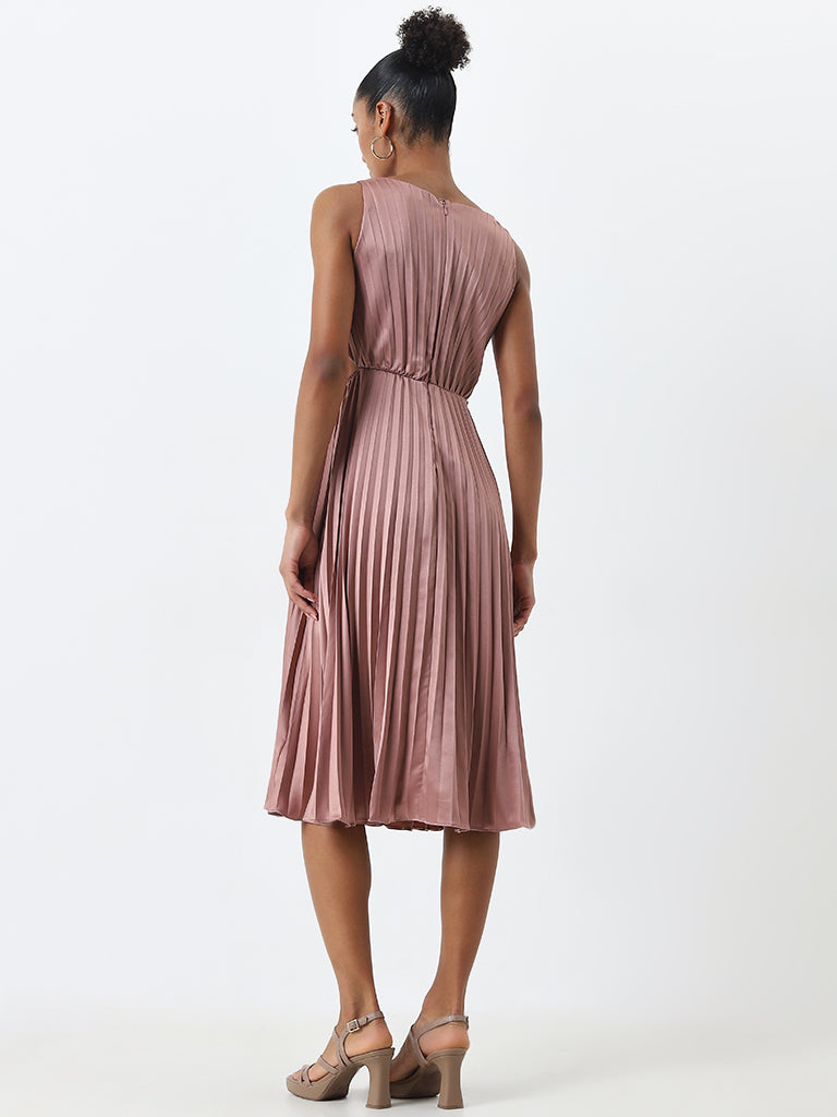 Wardrobe Dusty Pink Cut-Out Detailed A-Line Dress