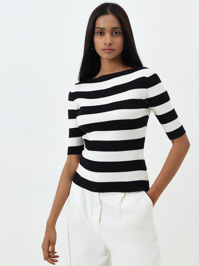 Wardrobe Black & White Striped Top