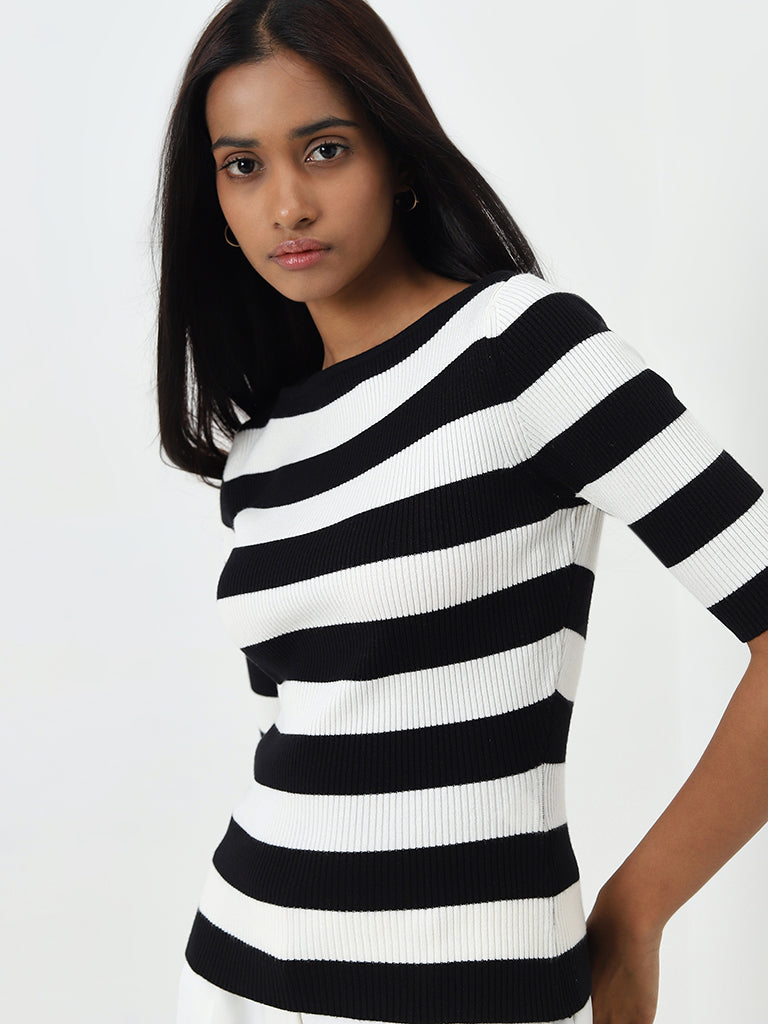 Wardrobe Black & White Striped Top