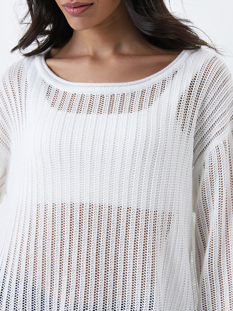 LOV White Knitted Top