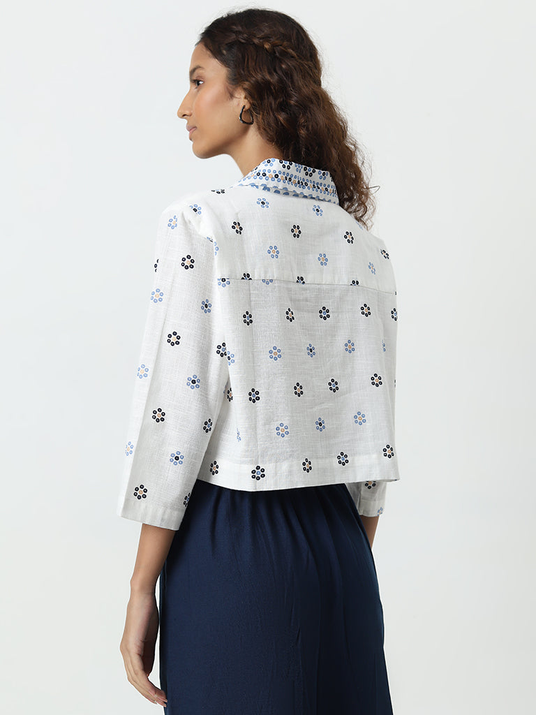 Bombay Paisley White Printed Cotton Shirt