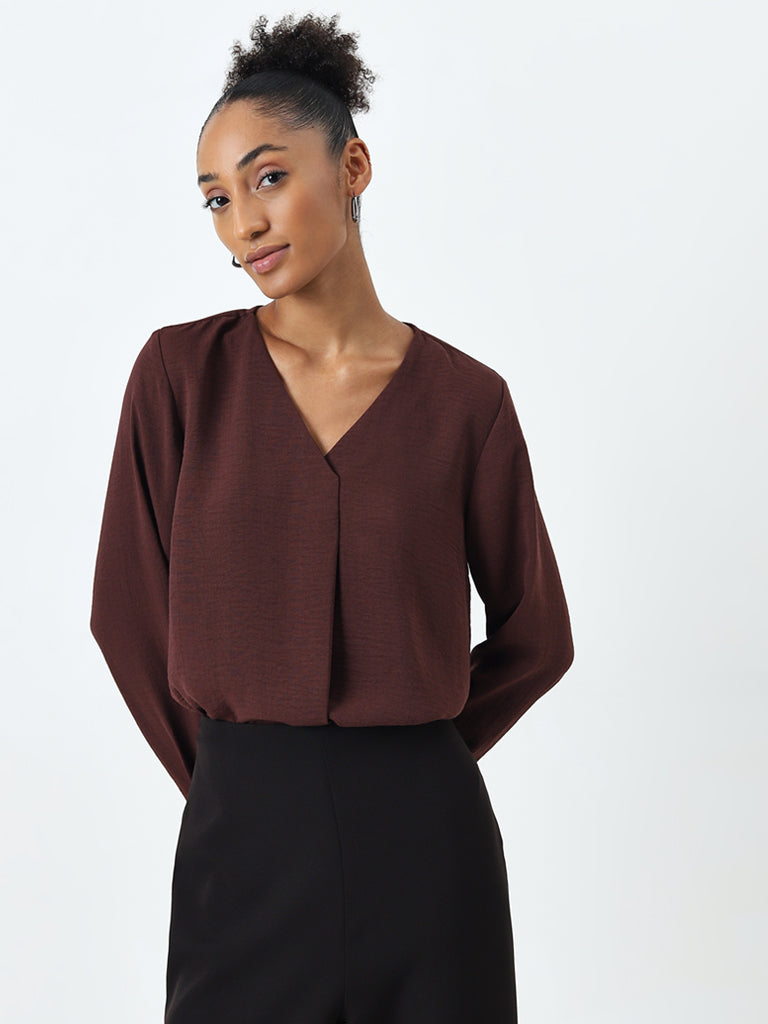 Wardrobe Dark Brown Textured Top