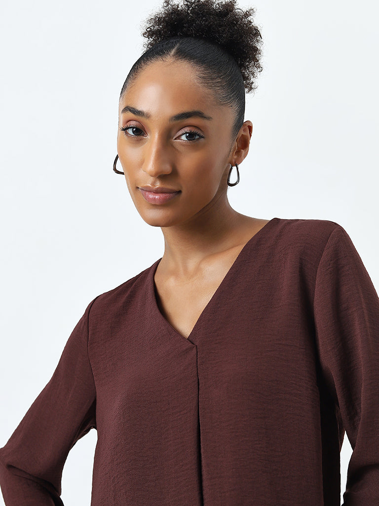 Wardrobe Dark Brown Textured Top