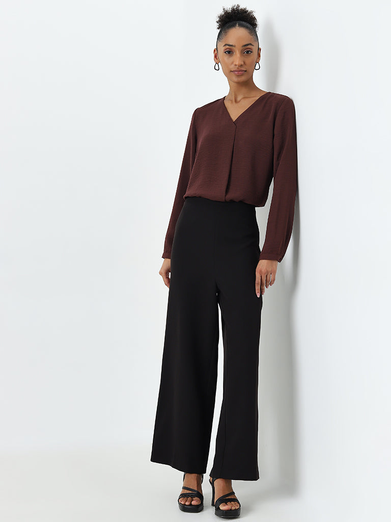 Wardrobe Dark Brown Textured Top