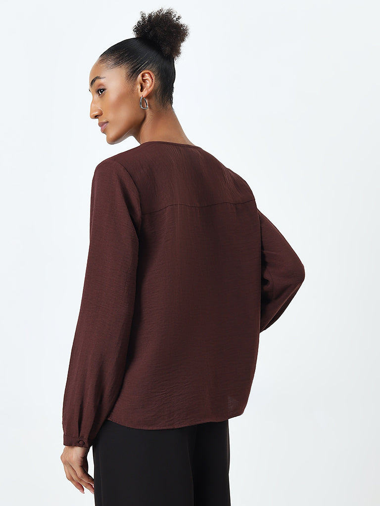 Wardrobe Dark Brown Textured Top