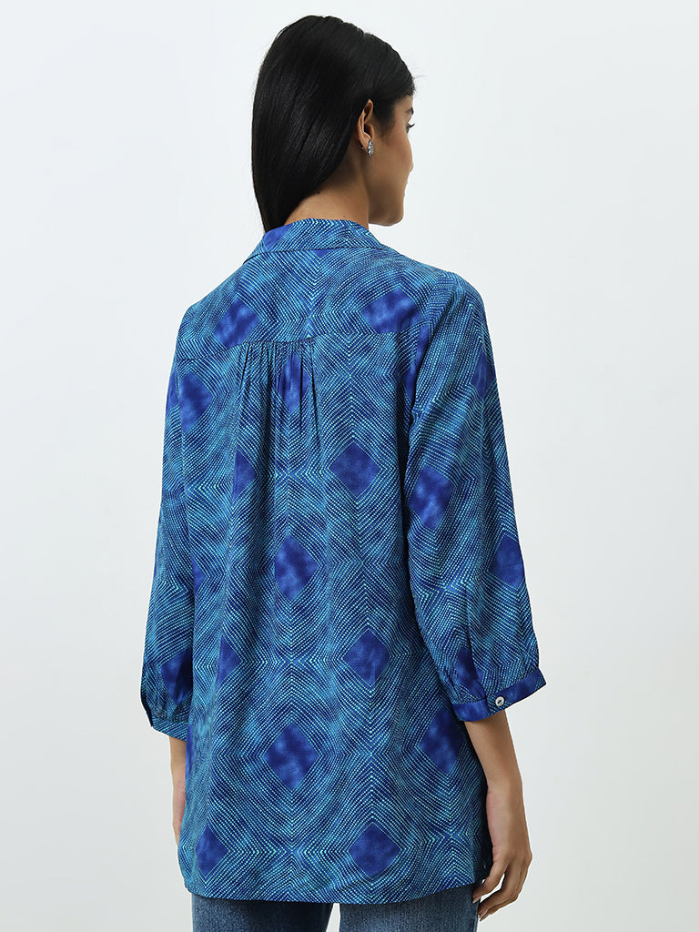 Utsa Blue Bandhani Printed Tunic