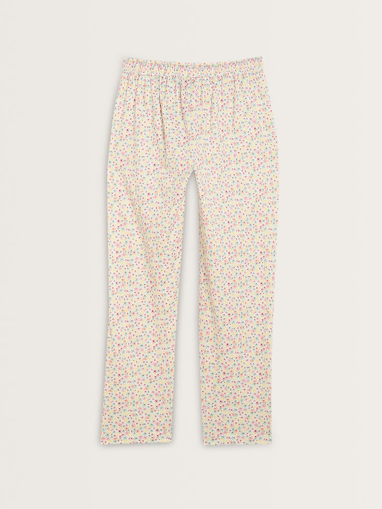 Wunderlove Multicolour Printed High-Rise Cotton Pyjamas