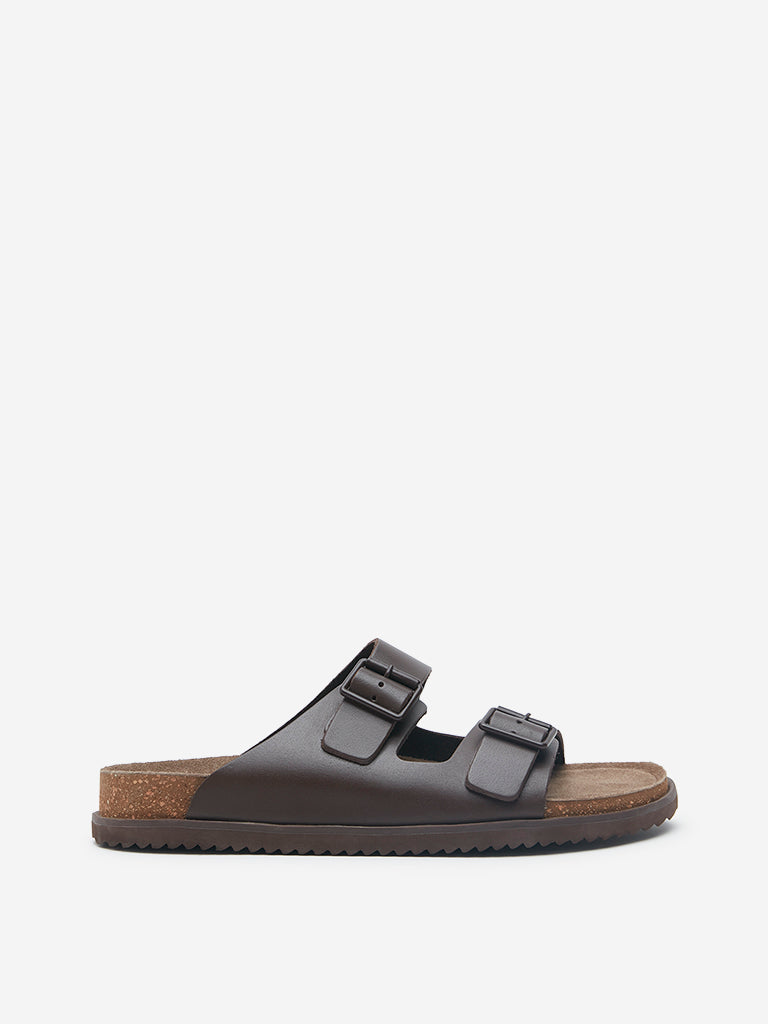 SOLEPLAY Dark Brown Slip-On Comfort Sandals