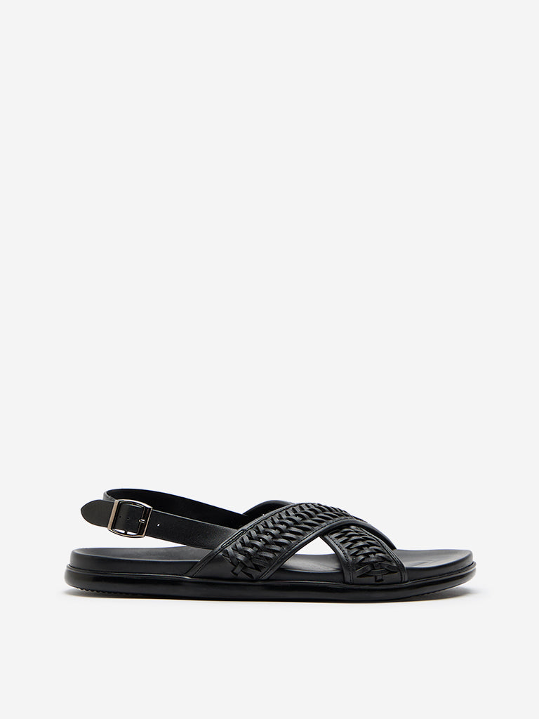 SOLEPLAY Black Criss-Cross Slingback Sandals