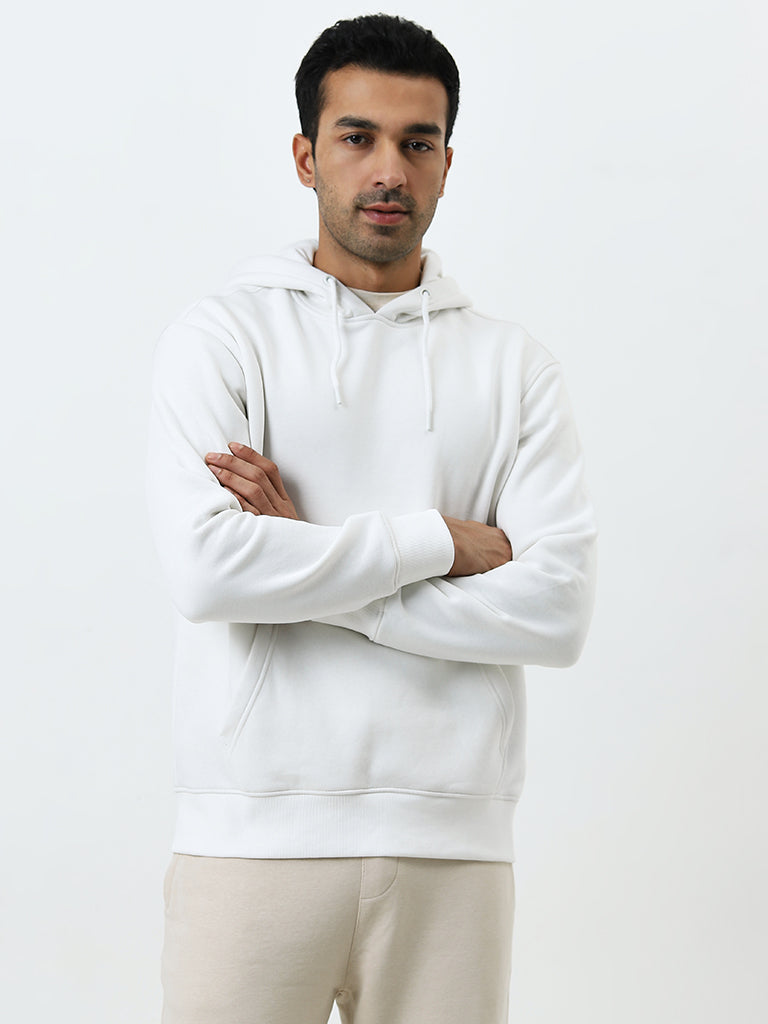 WES Casuals White Relaxed-Fit Sweatshirt