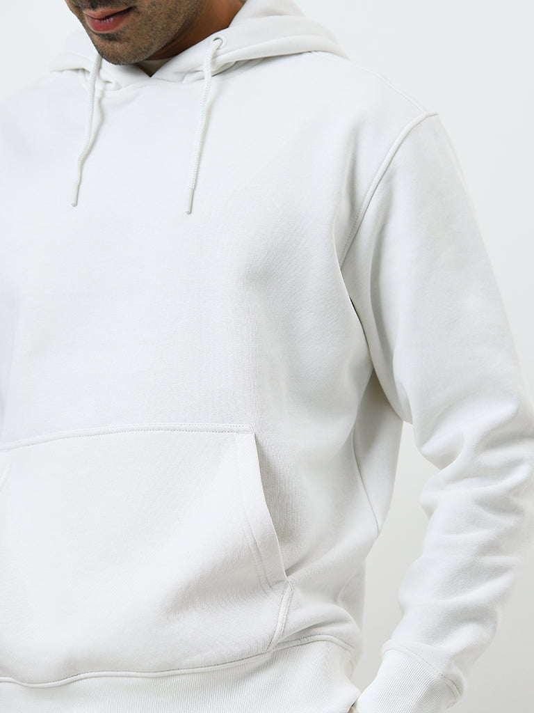 WES Casuals White Relaxed-Fit Sweatshirt