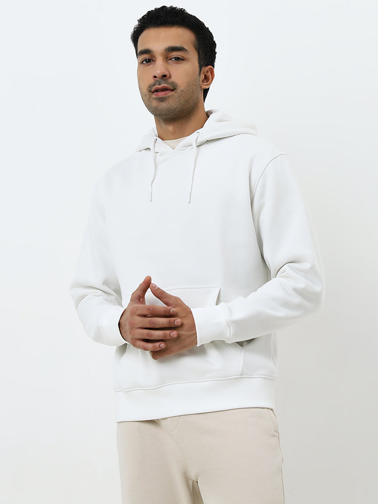 WES Casuals White Relaxed-Fit Sweatshirt