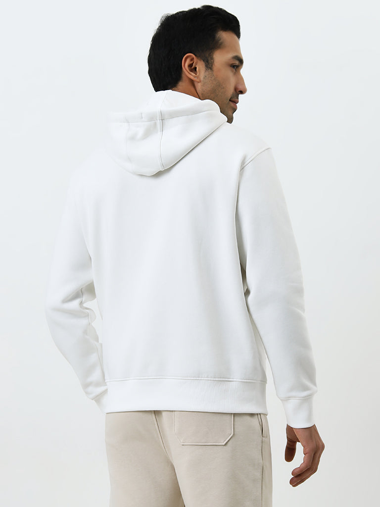 WES Casuals White Relaxed-Fit Sweatshirt