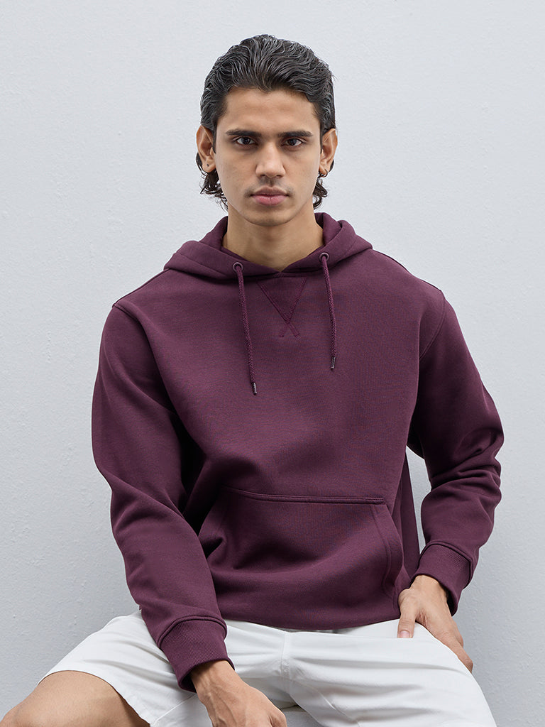 WES Casuals Violet Relaxed-Fit Cotton-Blend Sweatshirt