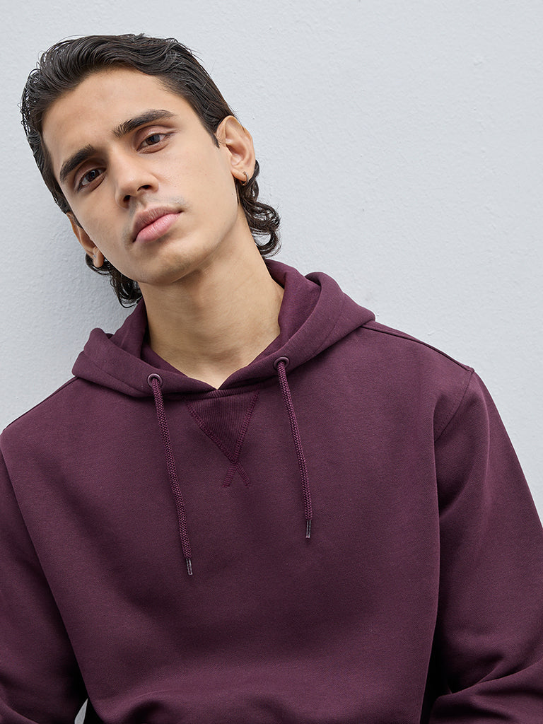 WES Casuals Violet Relaxed-Fit Cotton-Blend Sweatshirt