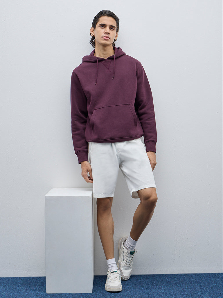 WES Casuals Violet Relaxed-Fit Cotton-Blend Sweatshirt