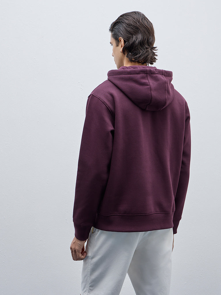 WES Casuals Violet Relaxed-Fit Cotton-Blend Sweatshirt