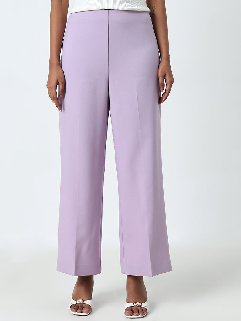 Lilac trousers zara on sale