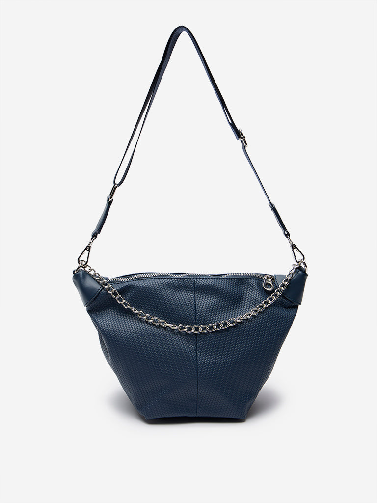 LOV Navy Textured Sling Bag