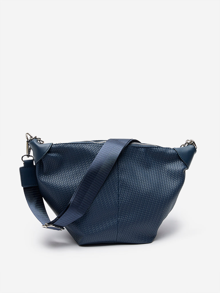 LOV Navy Textured Sling Bag