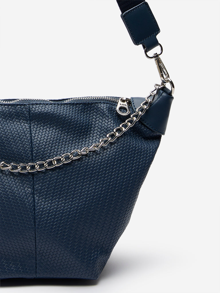 LOV Navy Textured Sling Bag