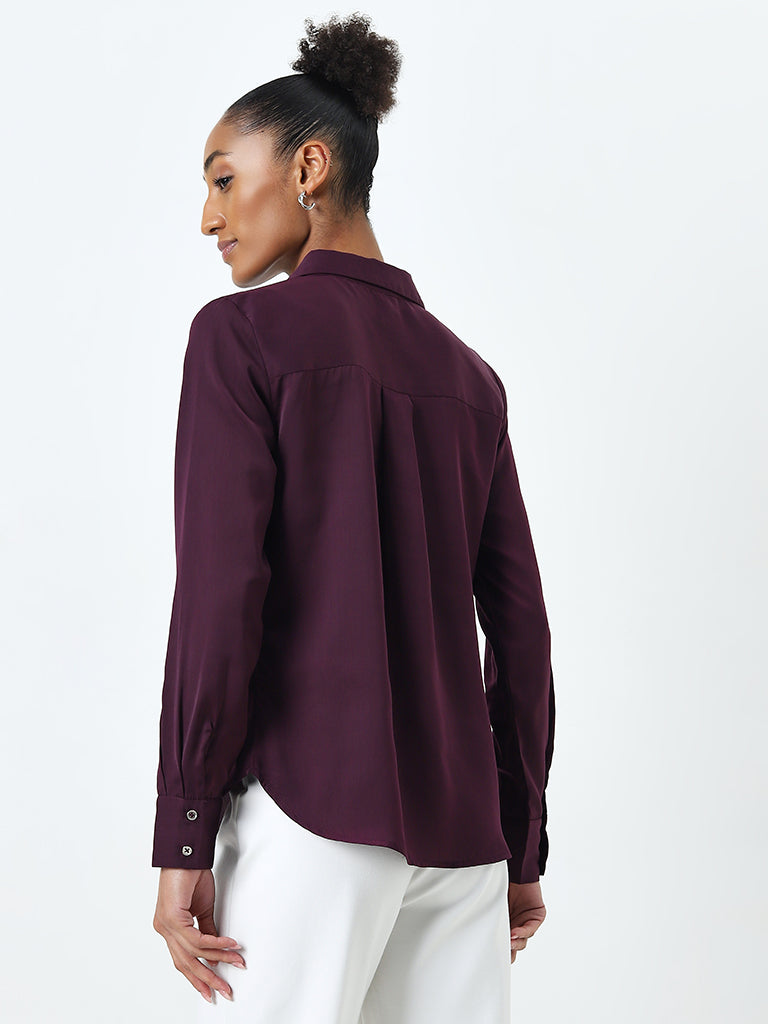 Wardrobe Purple Embellished Detailed Shirt