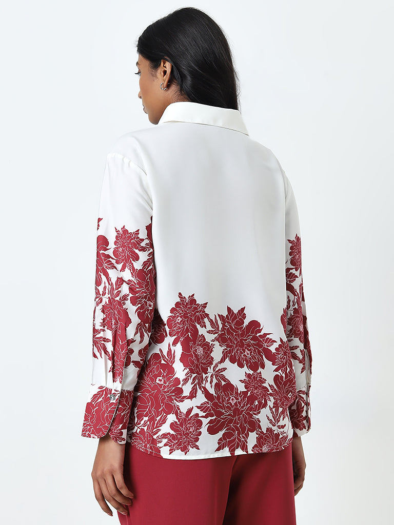 Wardrobe Ivory Floral Printed Shirt