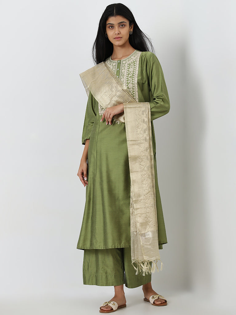 Utsa Gold Jacquard Dupatta