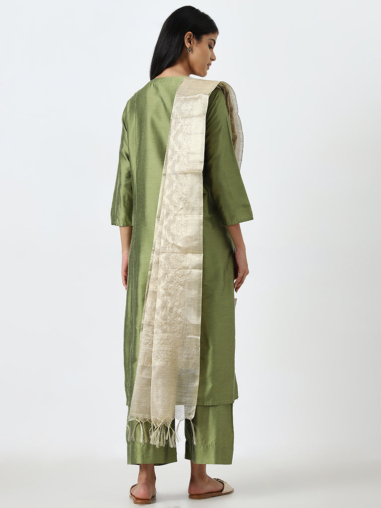 Utsa Gold Jacquard Dupatta