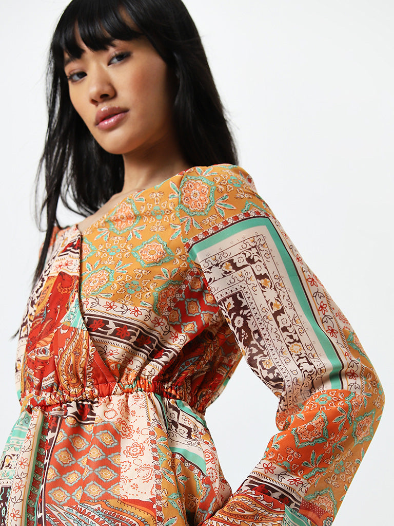 Bombay Paisley Multicolour Printed Peplum Top