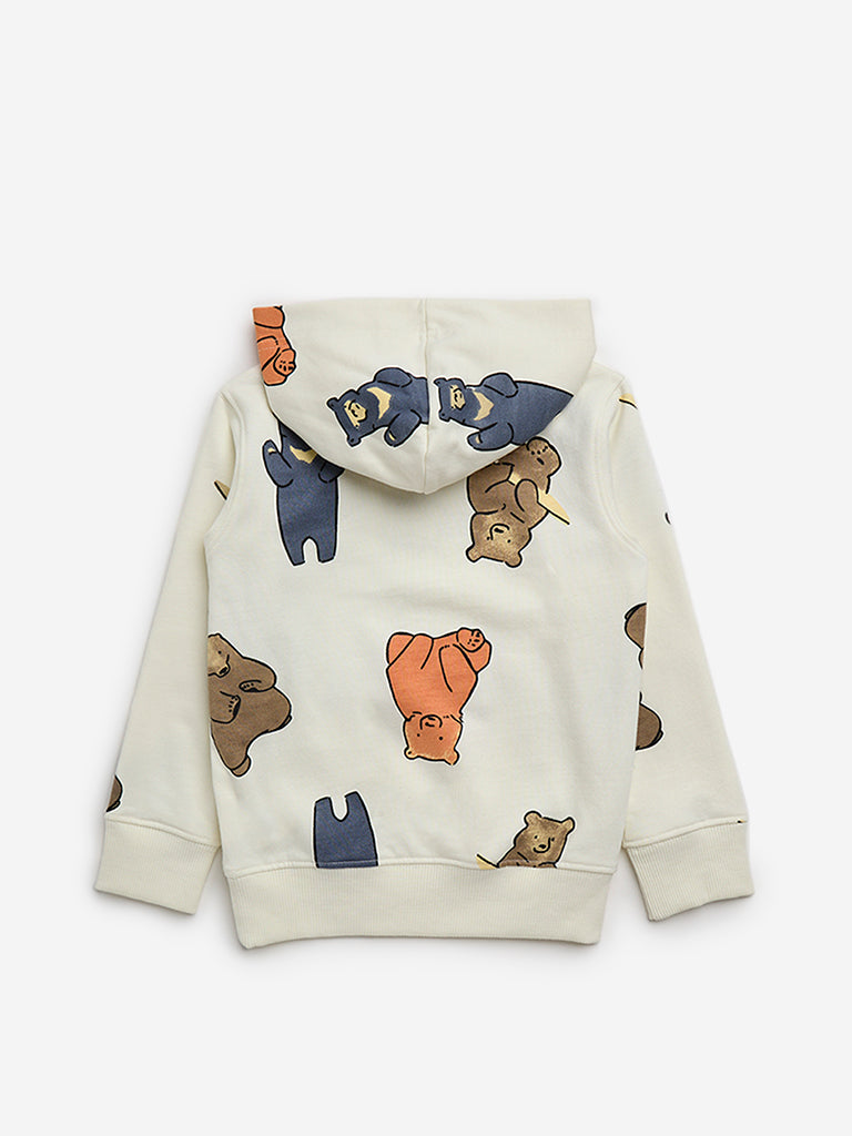 HOP Kids Off-White Animal Design Hoodie