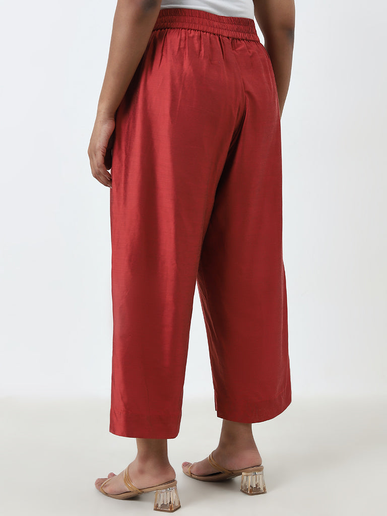 Diza Rust High-Rise Ethnic Pants